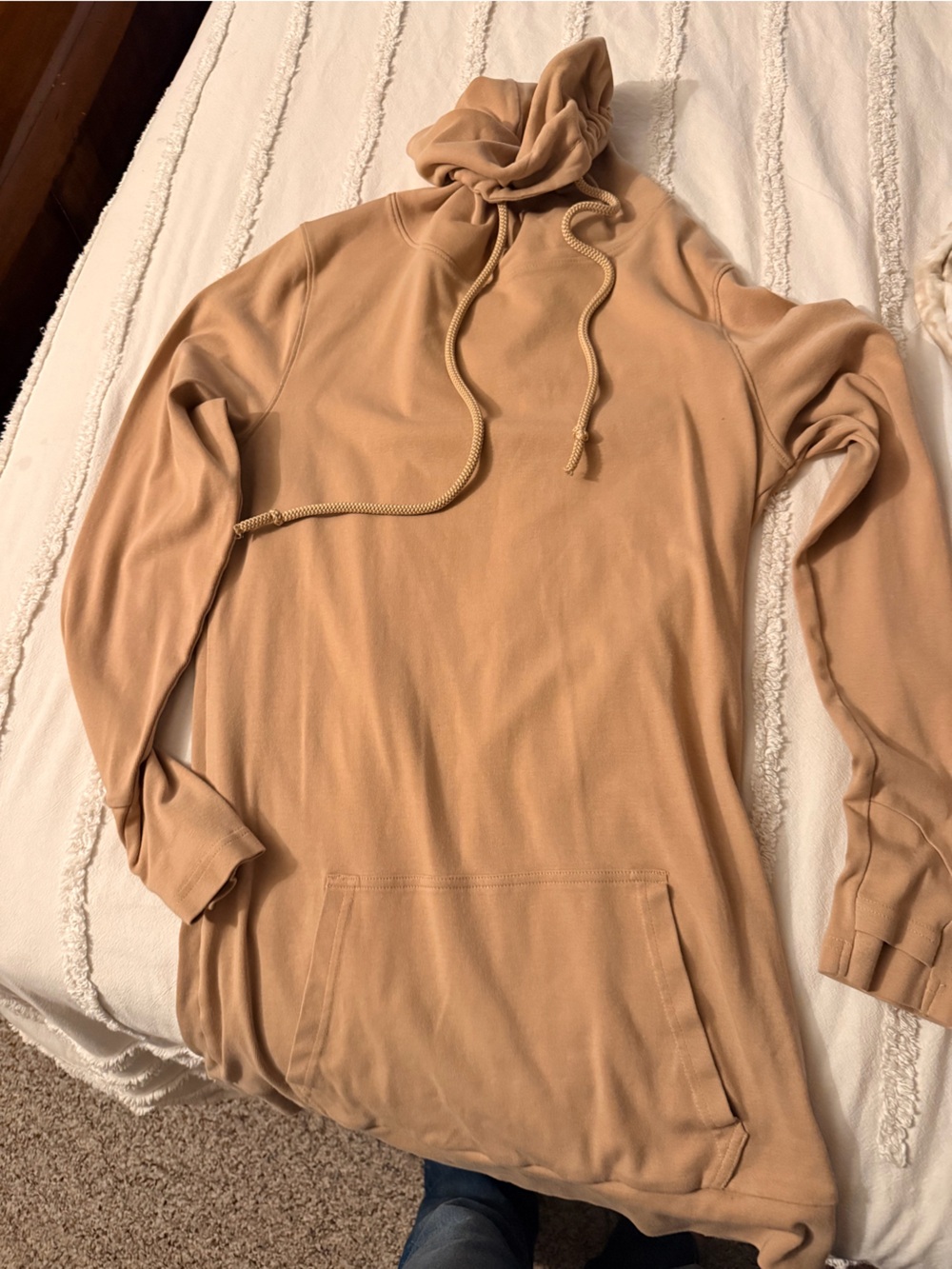 Light Camel Drawstring Hoodie